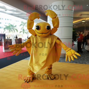 Gold Crab maskot kostume...