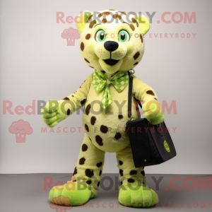 Limegrøn leopard maskot...