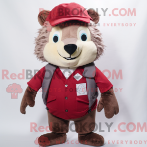 Maroon Hedgehog mascot...