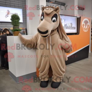 Tan Mare mascot costume...