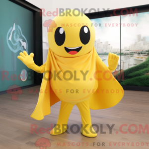 Gul Stingray maskot kostume...