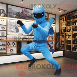 Himmelblå Máscara de ninja...