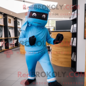 Himmelblå Máscara de ninja...