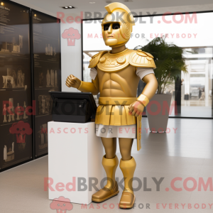Gold Roman Soldier mascot...