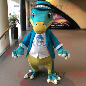 Cyan Spinosaurus maskot...