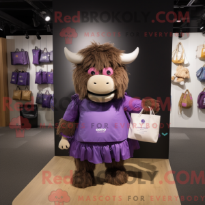Lilla Yak maskot kostume...