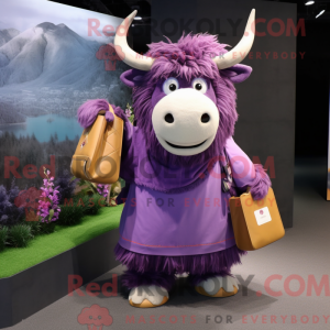Lilla Yak maskot kostume...