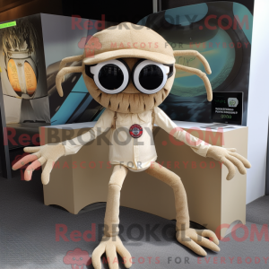 Beige Spider mascot costume...