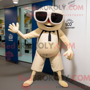 Beige Spider mascot costume...