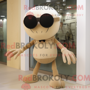 Beige Spider maskot drakt...