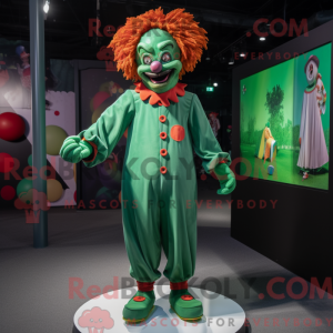 Green Evil Clown mascot...