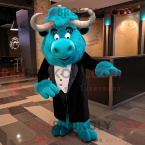 Turkis Bison maskot kostume...