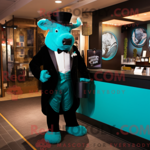 Turquoise Bison mascot...