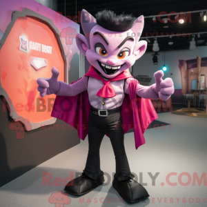 Rosa Vampir Maskottchen...