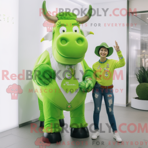 Lime Green Bull mascot...
