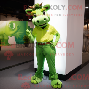 Lime Green Bull mascot...