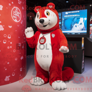 Red Ermine mascot costume...