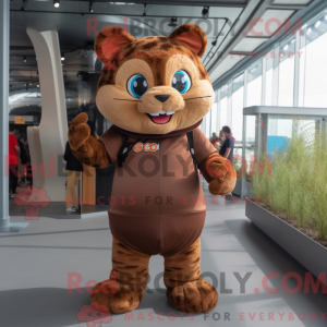 Brown Cat mascot costume...