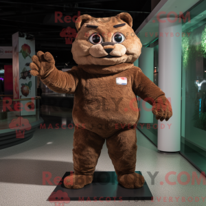 Brun kat maskot kostume...