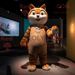 Brun kat maskot kostume...