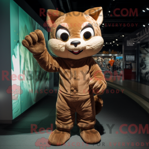 Brown Cat mascot costume...