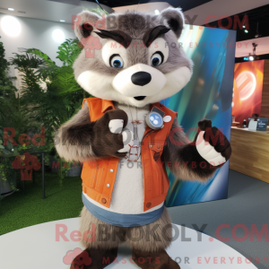 Brown Badger mascot costume...
