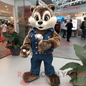 Brown Badger mascot costume...