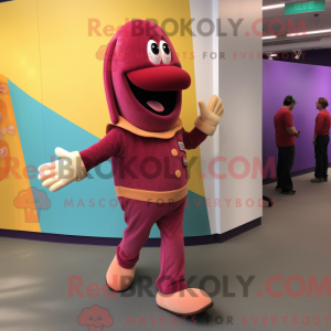 Magenta Hot Dog mascot...