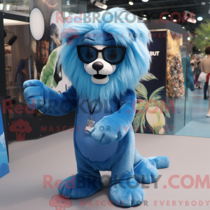 Blauer Löwe Maskottchen...