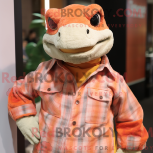 Peach Komodo Dragon mascot...