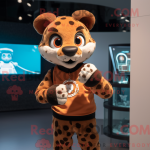 Brun Cheetah maskot kostume...