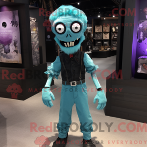 Cyan Undead mascot costume...