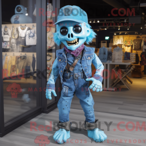 Cyan Undead mascot costume...