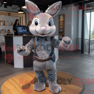 Grijze konijn mascotte...