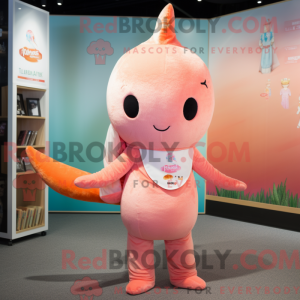 Peach Narwhal mascot...