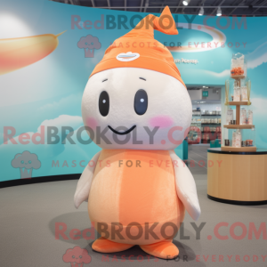 Peach Narwhal mascot...