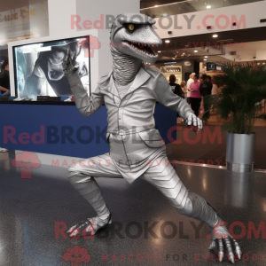 Silver Velociraptor mascot...