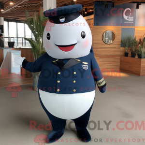 Navy Narwhal mascot costume...