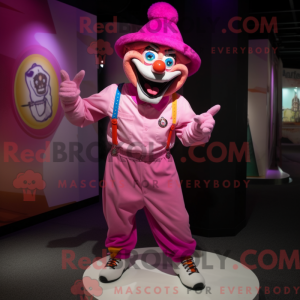 Pink Evil Clown mascot...