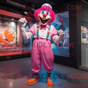 Pink Evil Clown mascot...