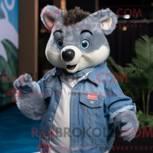 Sky Blue Badger maskot...