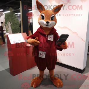 Maroon Roe Deer mascot...