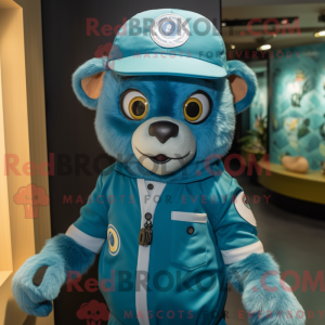 Cyan Lemur maskot kostume...