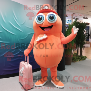 Peach Salmon maskot kostume...