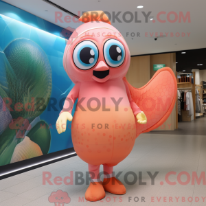 Peach Salmon mascot costume...
