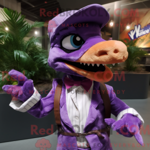 Purple Utahraptor mascot...