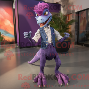 Purple Utahraptor mascot...