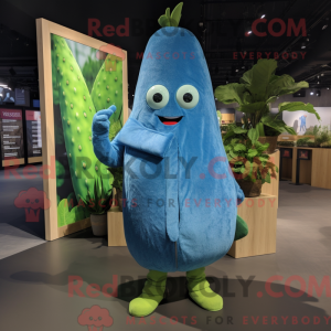 Blå agurk maskot kostume...