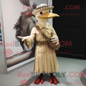 Beige spætte maskot kostume...