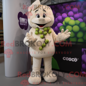 Beige Grape mascot costume...